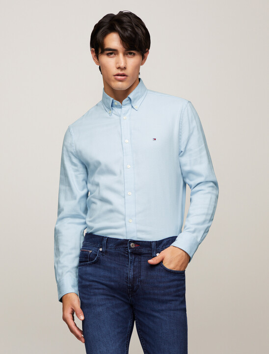 Herringbone Cotton Regular Shirt