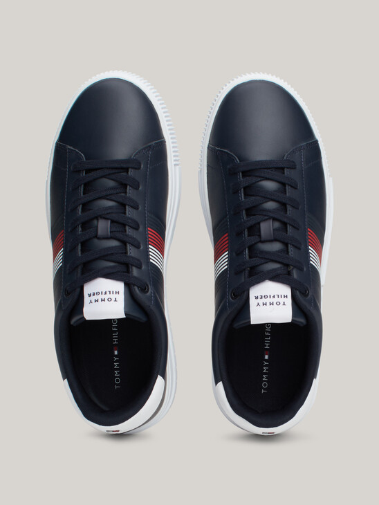 Contrast Heel Leather Trainers