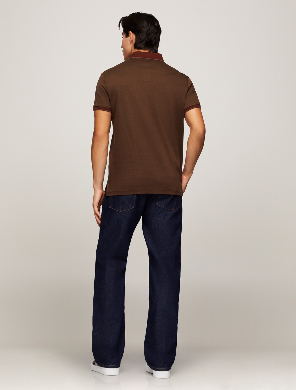 雙面針織 Polo 衫, Rich Mocha / Army Green, hi-res