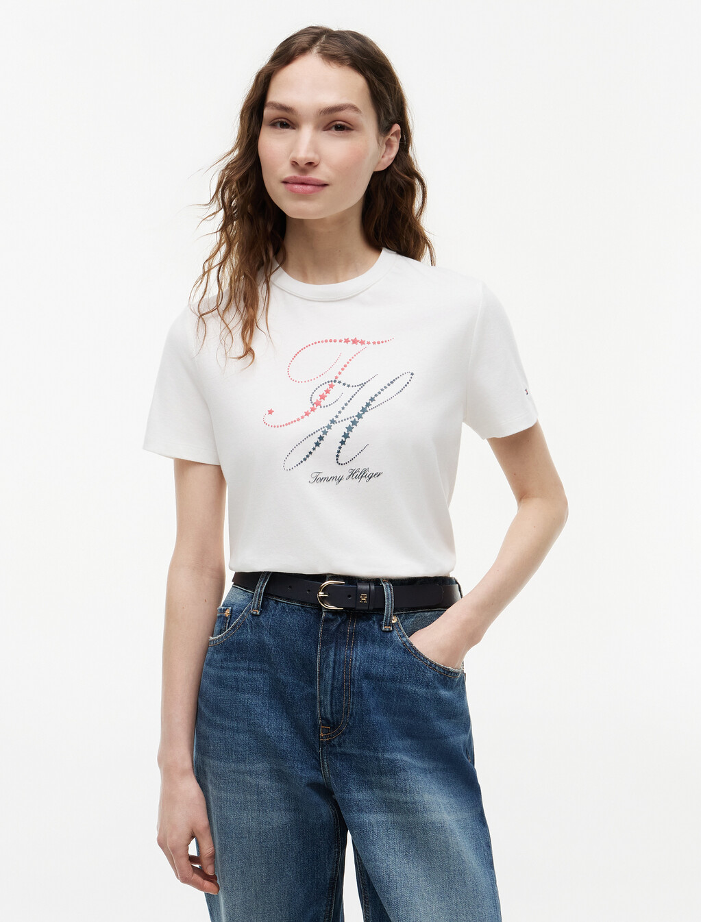 Embellished Logo Jersey T-Shirt, Ecru, hi-res