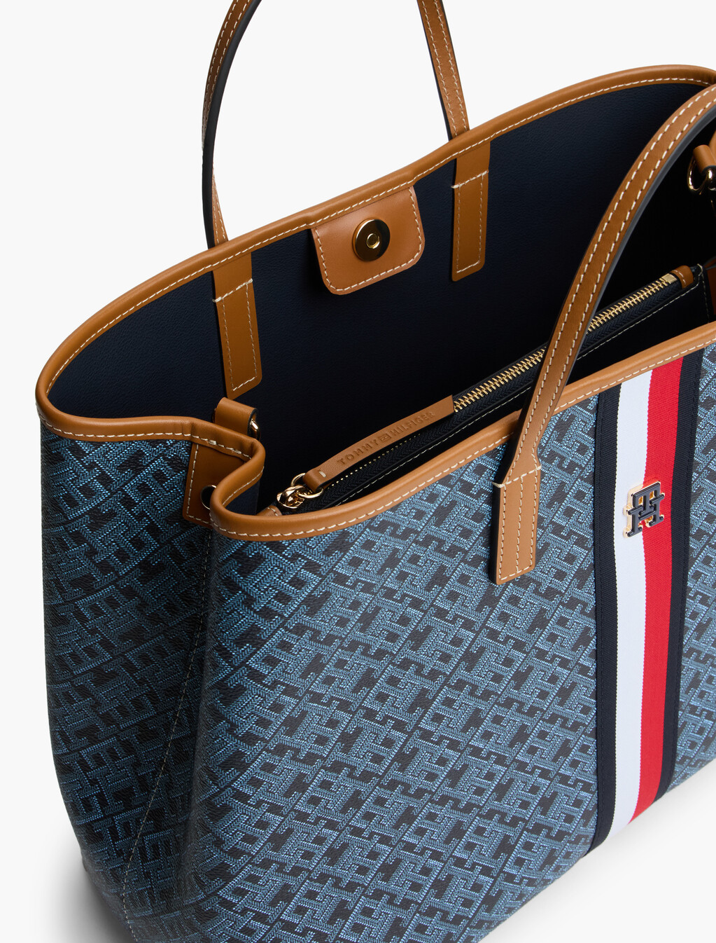 TH Monoplay Global Stripe Crossbody Satchel, Space Blue, hi-res