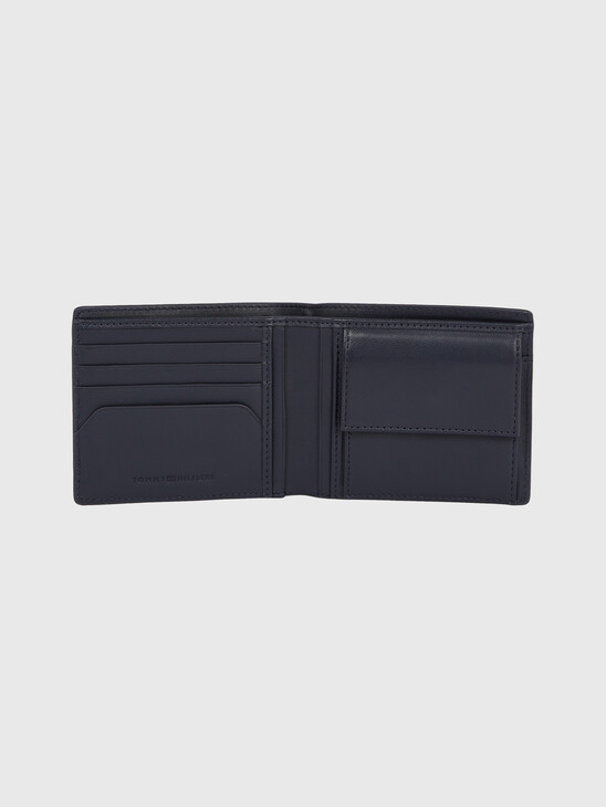 TH BUSINESS EMBOSSED MONOGRAM LEATHER WALLET