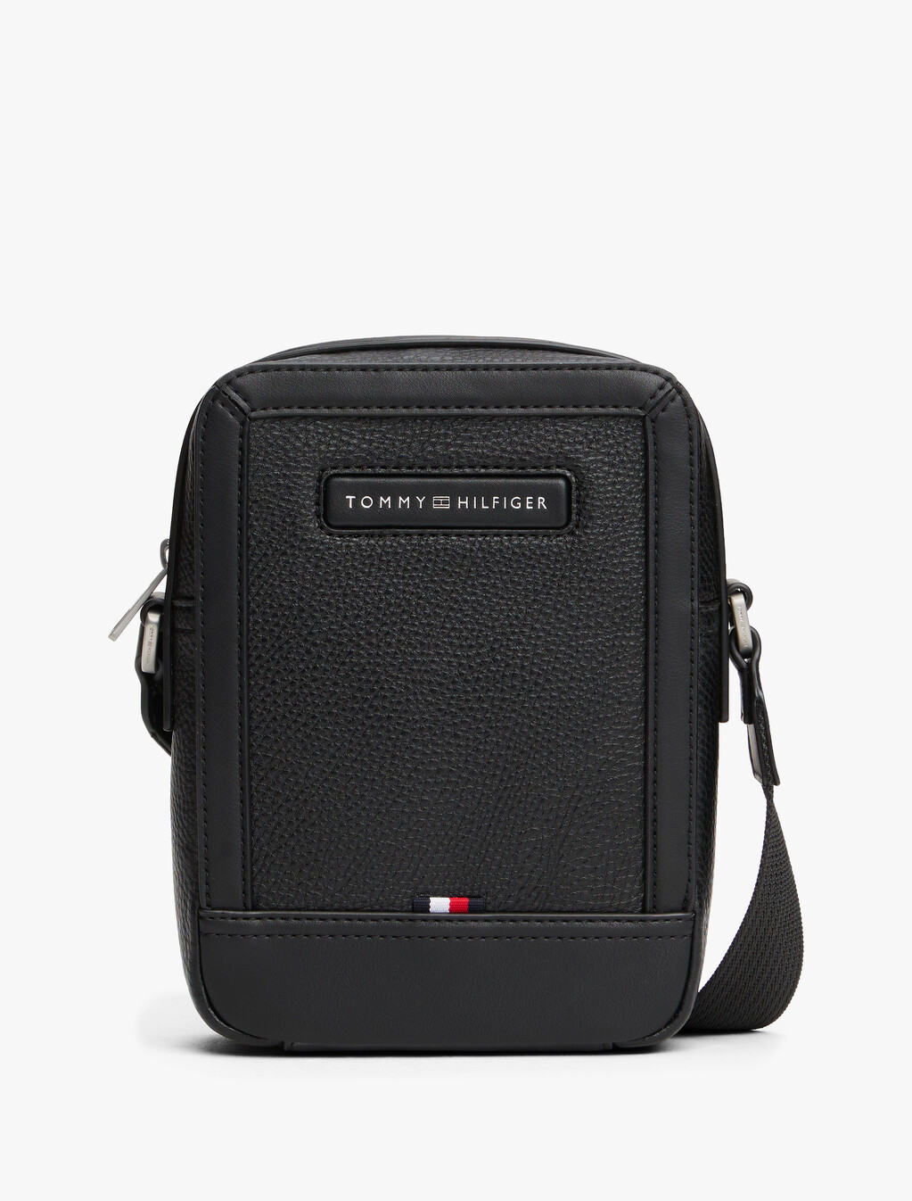 Pebble Grain Logo Crossbody Reporter Bag, Black, hi-res