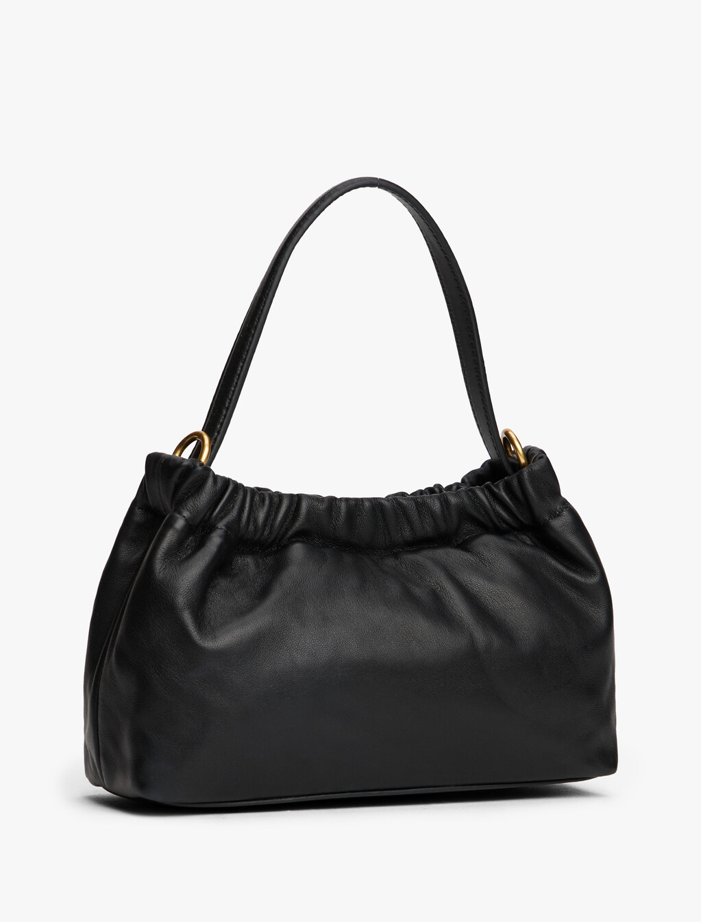 Soft Leather Logo Plaque Crossbody Bag, Black, hi-res