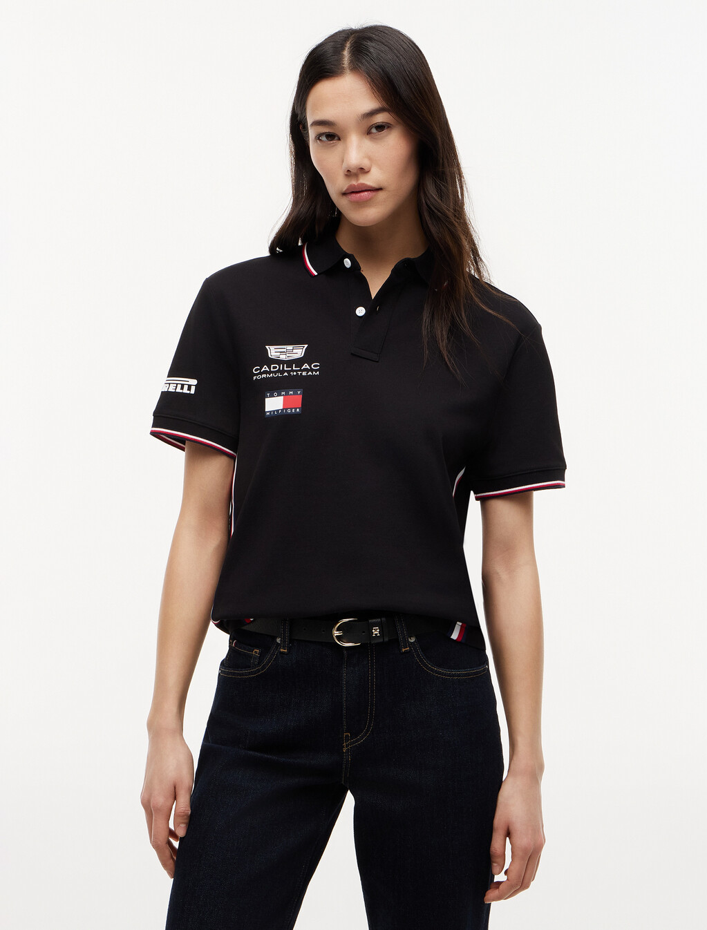 TH x Cadillac Formula 1&reg; 車隊復刻版 Polo 衫, Black, hi-res