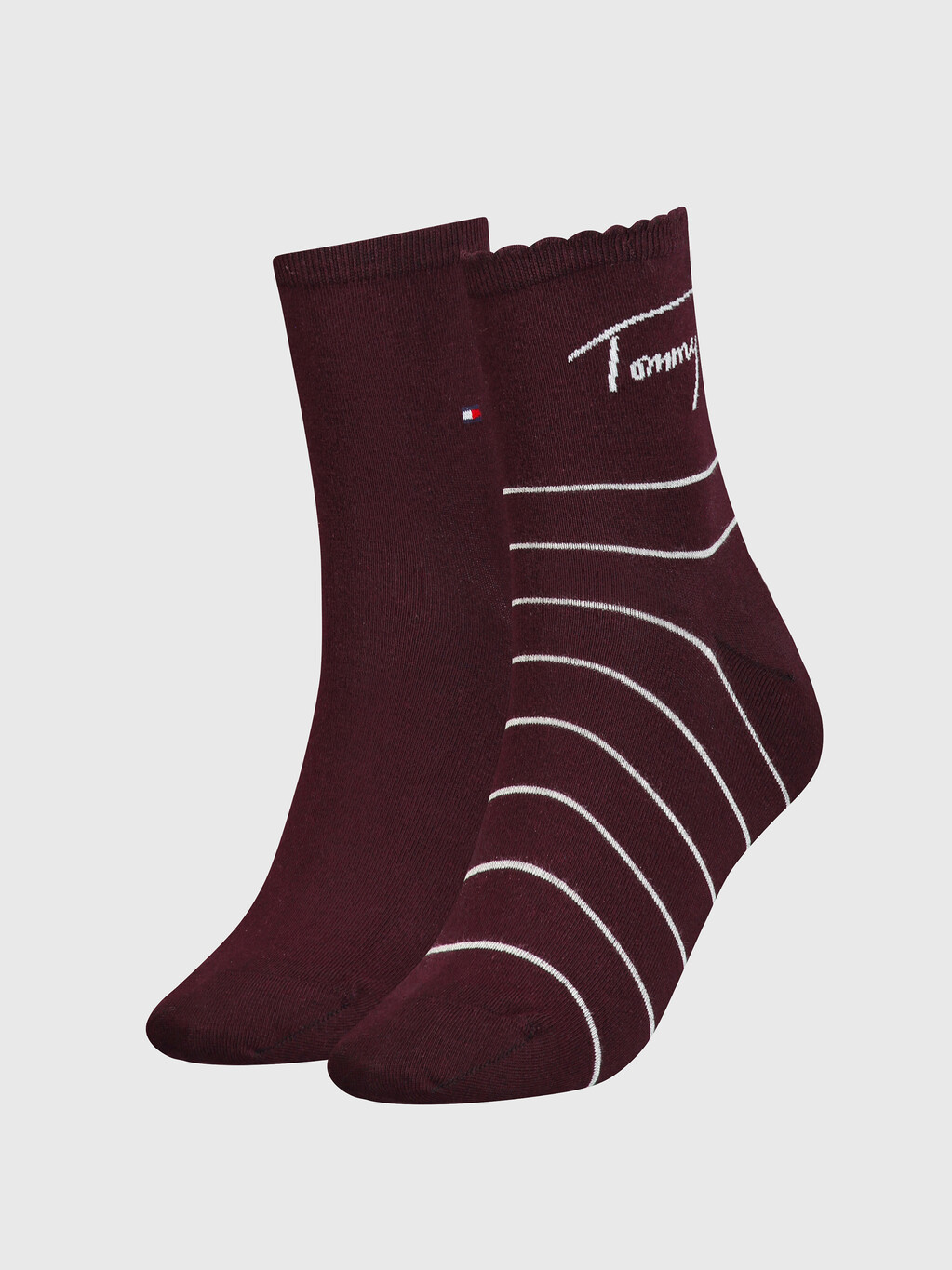 Tommy Hilfiger 水手條紋短襪 2 件裝, RED, hi-res