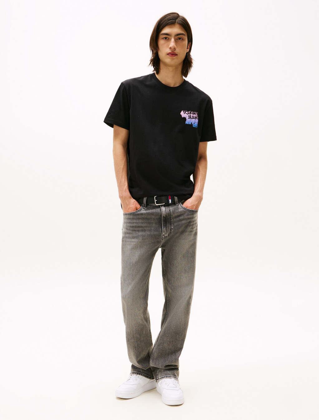 Stack Logo Regular T-Shirt, Black, hi-res