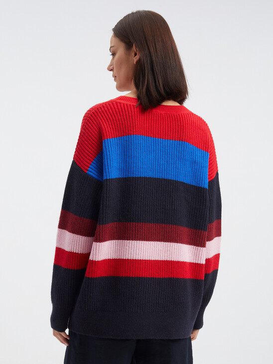 Vibrant Stripe Crewneck Sweater