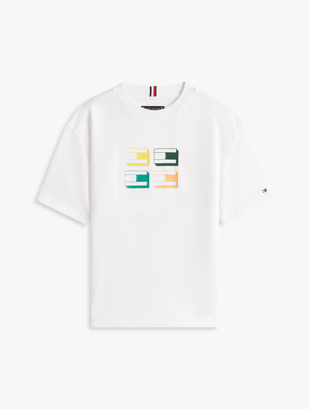 3D Flag Graphic Jersey T-Shirt, White Flag, hi-res