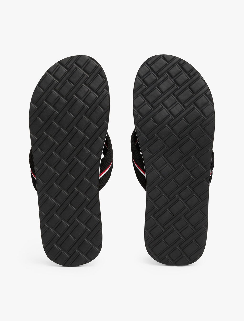 Signature Tape Webbing Flip-Flops, Black, hi-res