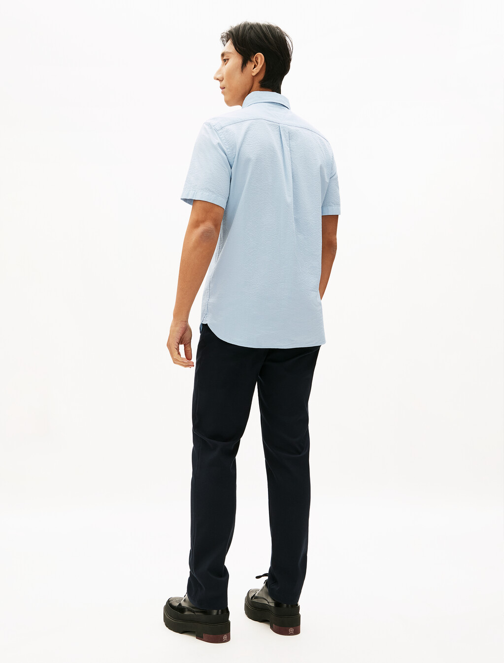Seersucker Short Sleeve Shirt, Breezy Blue, hi-res