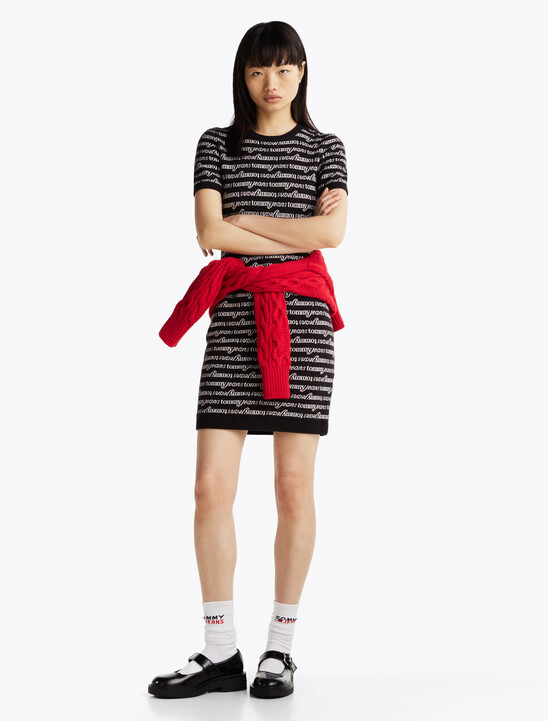 Print Mini Jumper Dress