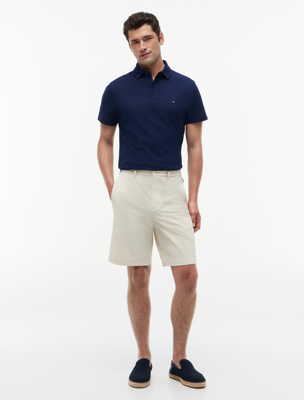 Tech Elasticated Chino Shorts, Newsprint, hi-res