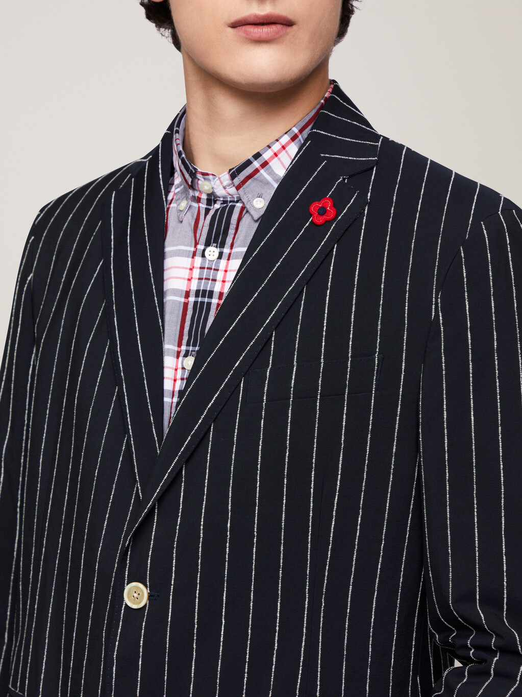 Pinstripe Constructed Lardini Blazer, BLUE, hi-res