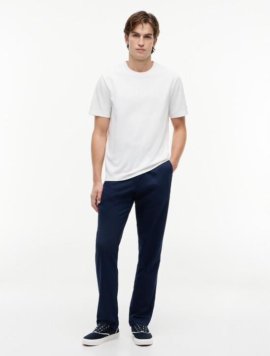 Embossed Logo Pique Interlock Knit T-Shirt