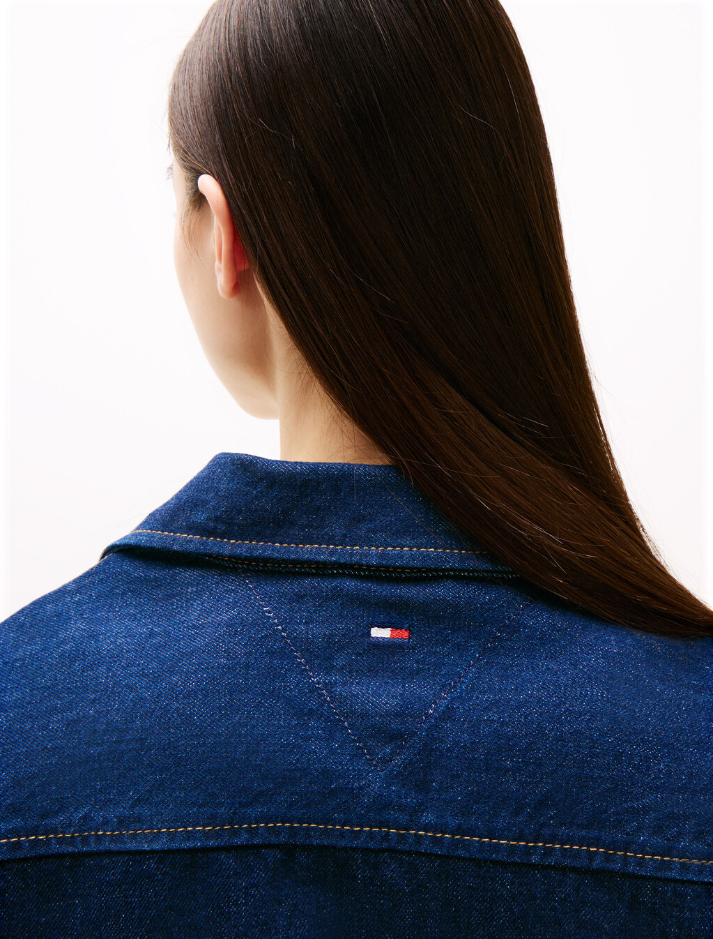 Cropped Denim Shirt Jacket, Denim Dark, hi-res
