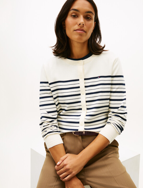 Jersey Crew Neck Cardigan