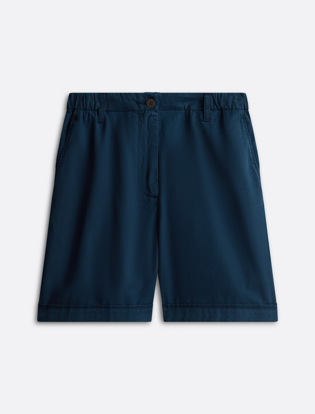 棉質混紡斜紋短褲, Dark Night Navy, hi-res