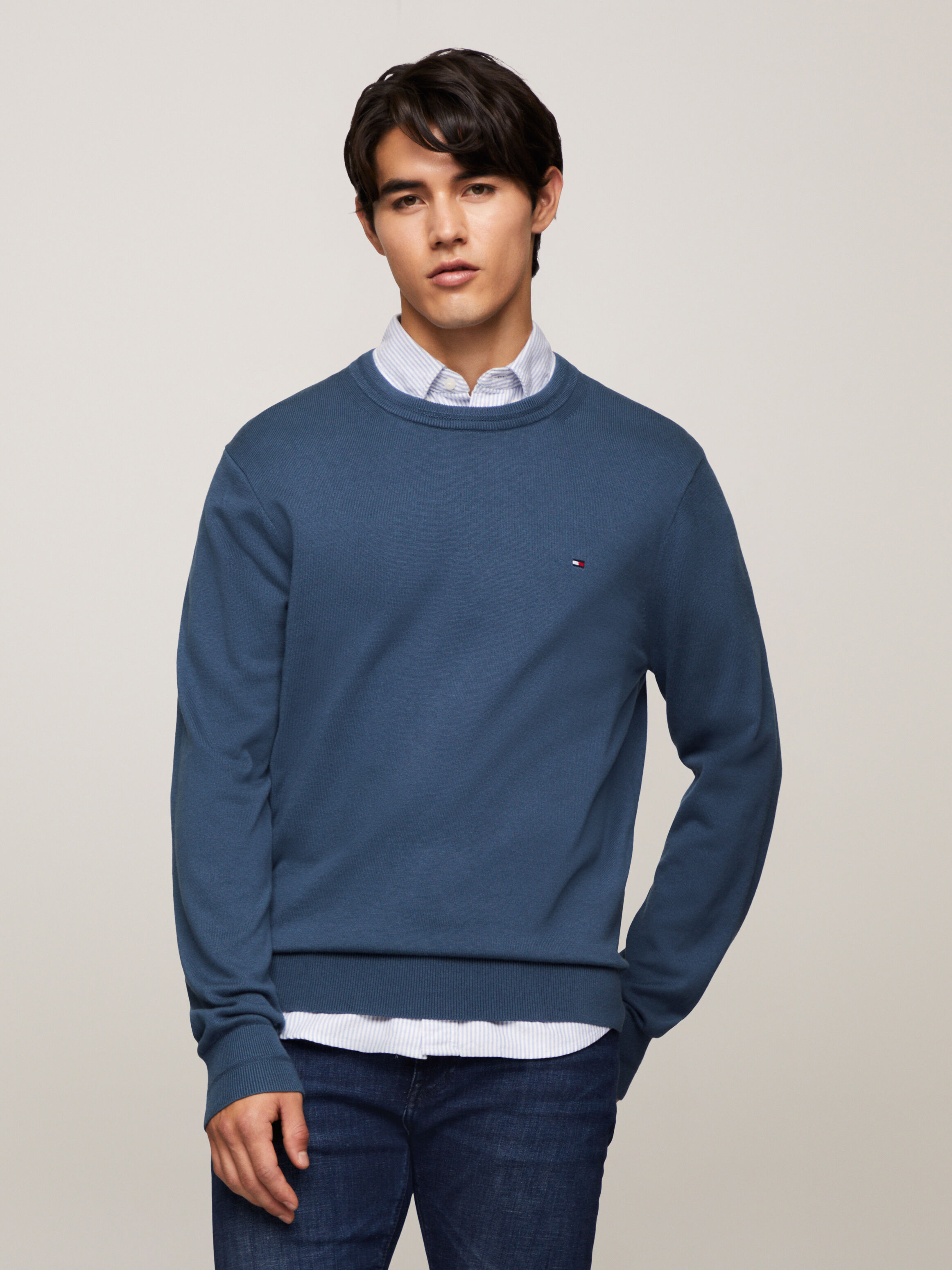 Tommy hilfiger cotton silk crew neck outlet