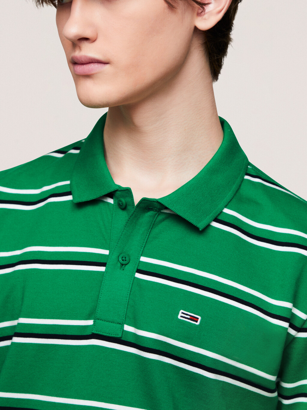 Essential Stripe Polo, Green Malachite, hi-res