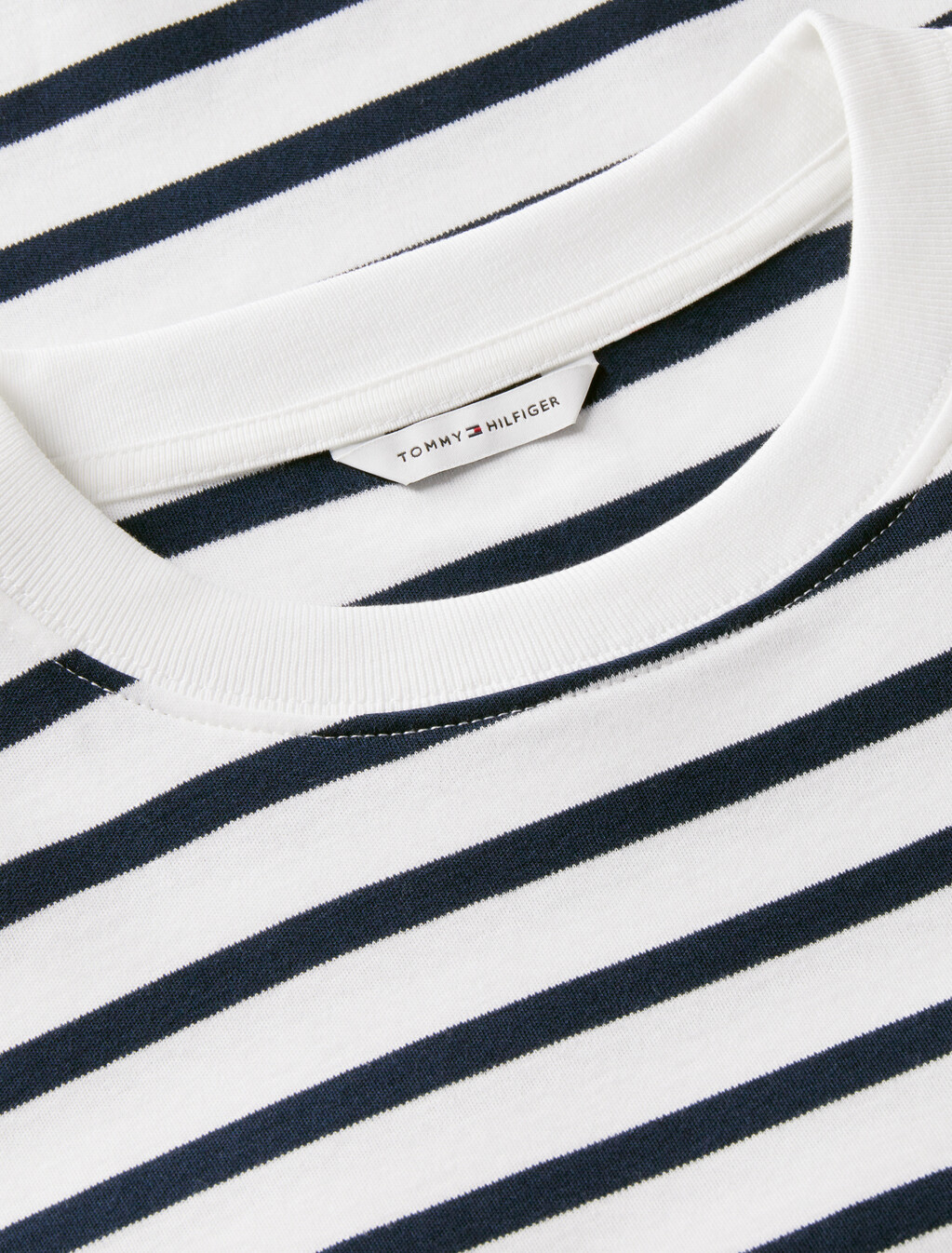 Boxy Interlock Knit T-Shirt, Breton Stripe Ecru/Dark Night Navy, hi-res