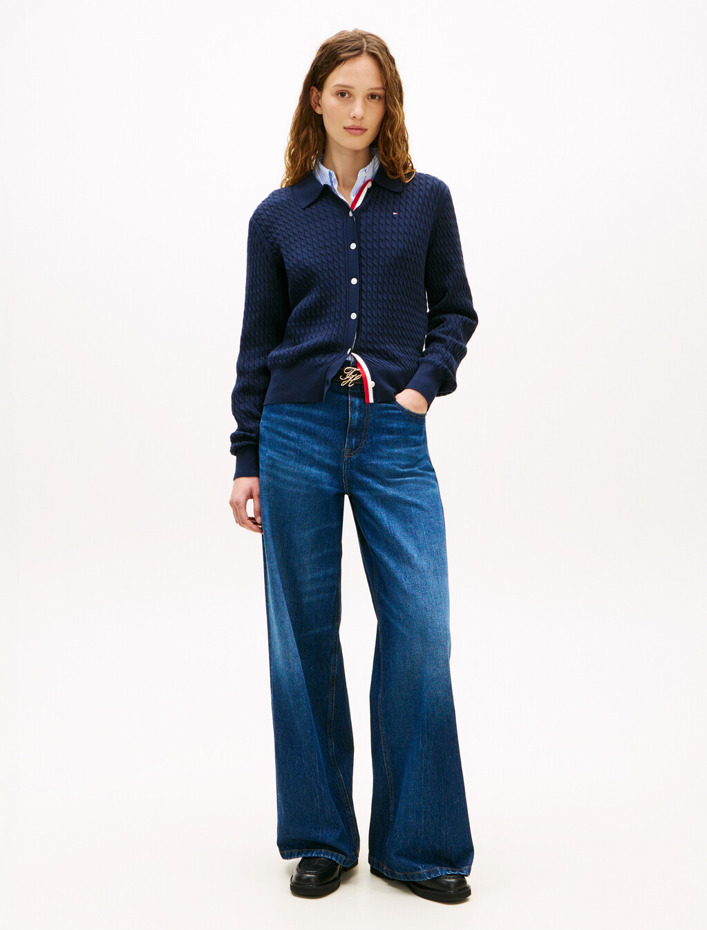 Asia Fit Fine Gauge Cardigan, Dark Night Navy, hi-res