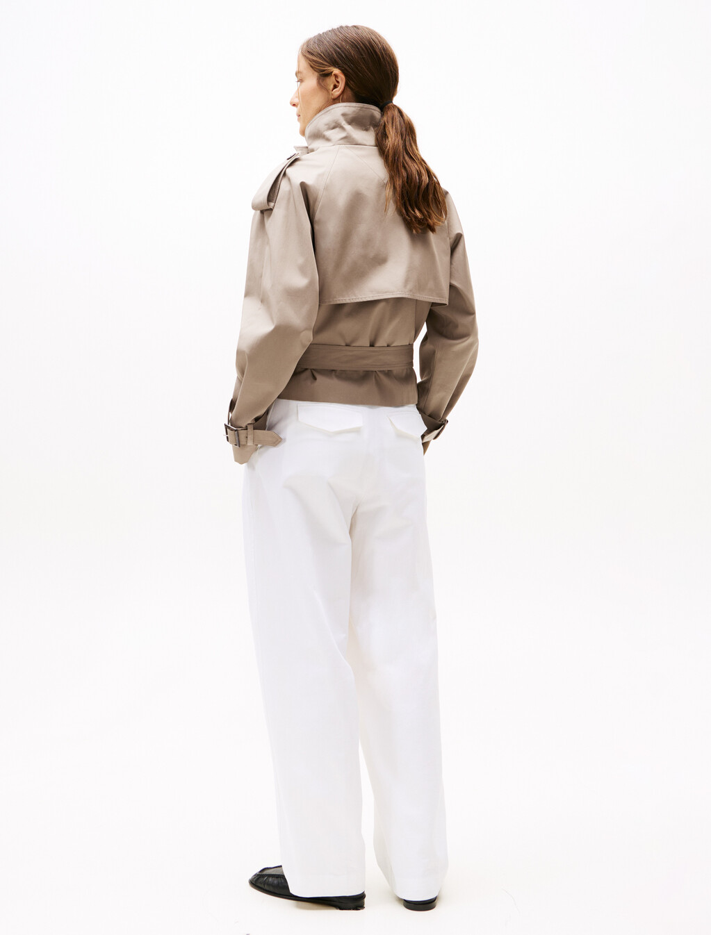 Cropped Trench Coat, Tundra Brown, hi-res