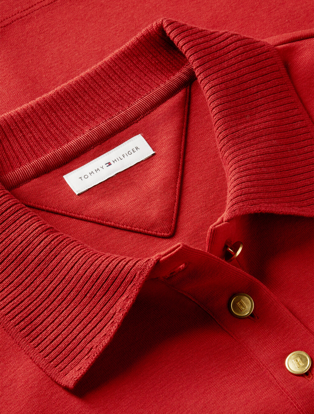 Slim Fit Gold-Tone Button Polo Shirt, Dark Magma, hi-res
