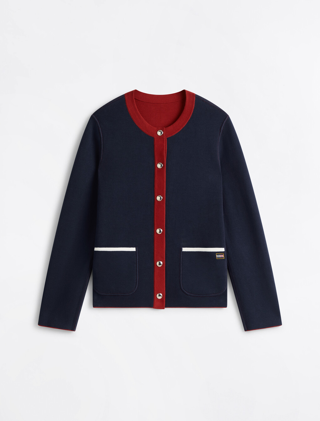Reversible Crewneck Cardigan, Arizona Red, hi-res