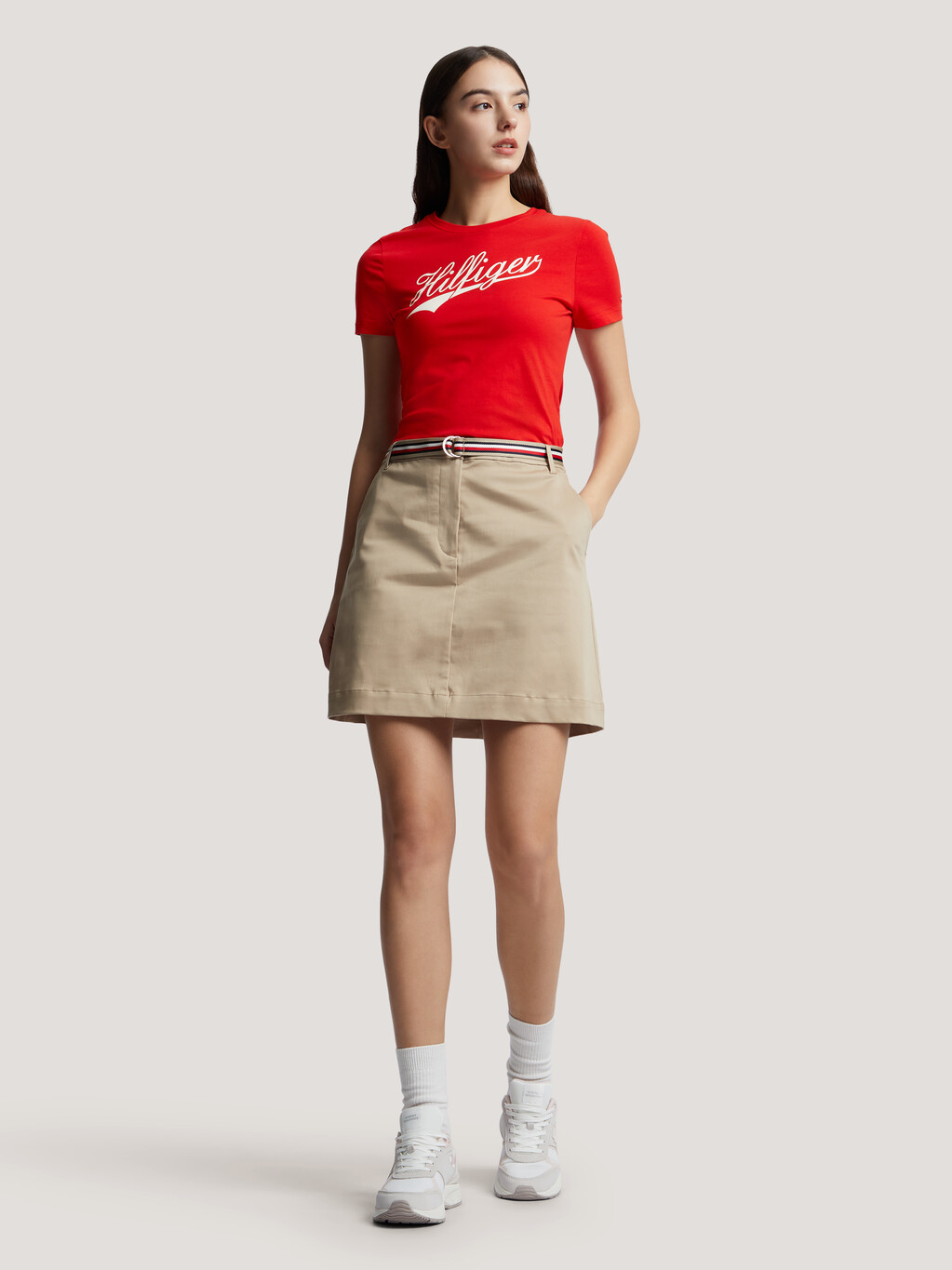 Script Slim T-Shirt, Fierce Red, hi-res