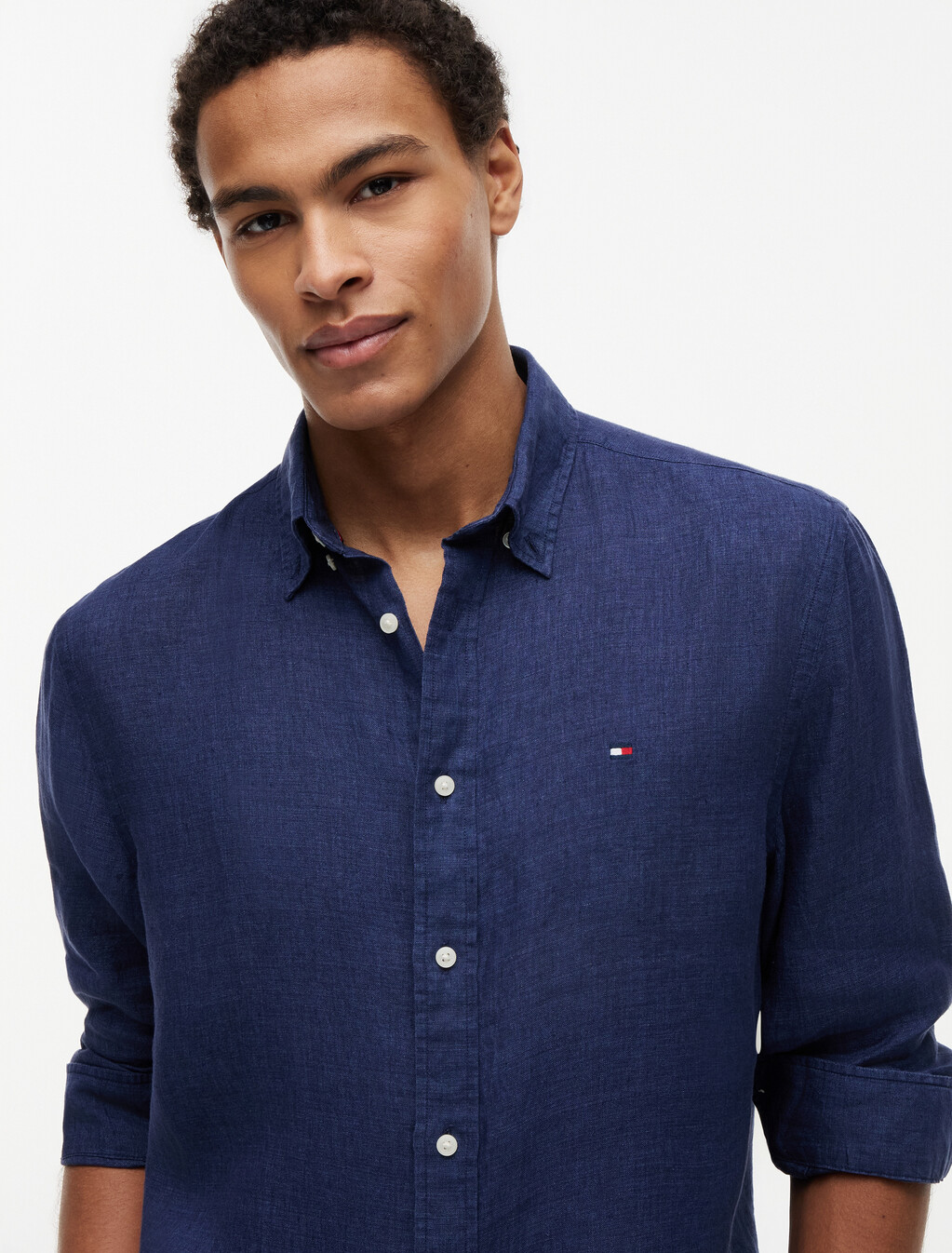 Asia Fit Pigment Dyed Shirt, Carbon Navy, hi-res