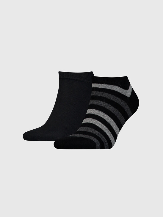 Two-Tone Stripe Sneaker Socks
