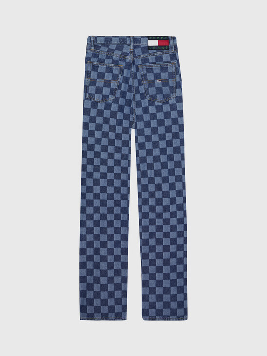 CLAIRE HIGH RISE WIDE CHECKERBOARD JEANS