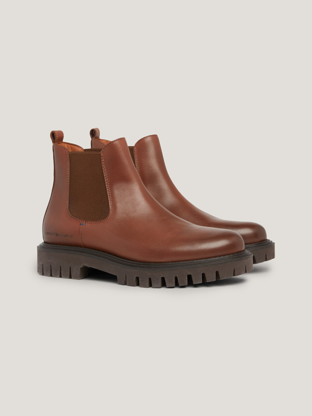 Premium Leather Cleat Chelsea Boots, Winter Cognac, hi-res