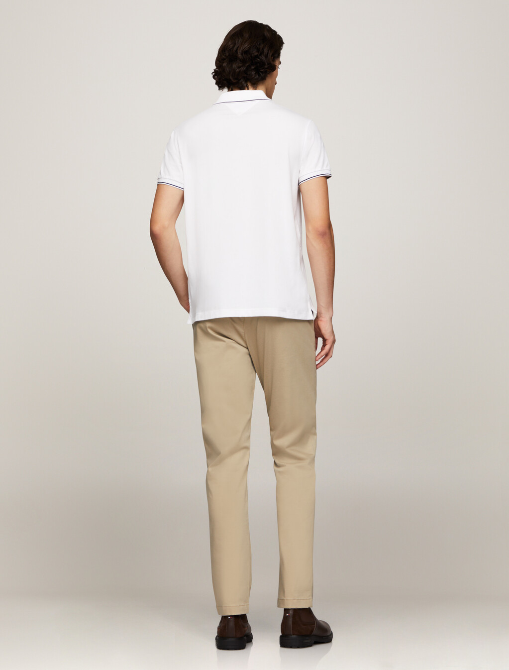 標準版型飾邊平紋 Polo 衫, White, hi-res