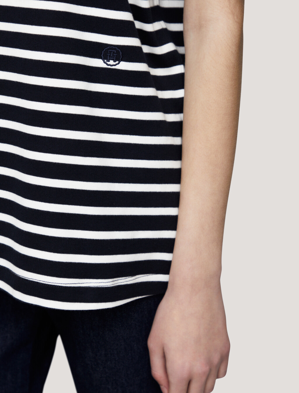 Metallic TH Monogram Stamp Relaxed T-Shirt, Breton Desert Sky/Ecru, hi-res