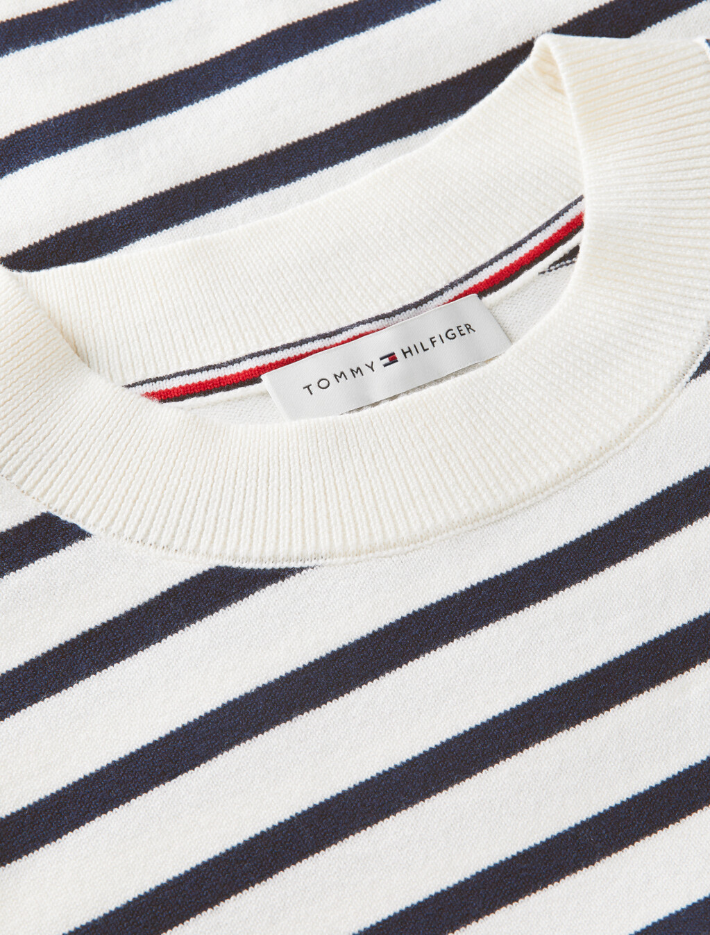 精細針織短袖上衣, Ivory Petal/ Dark N Navy Breton Stp, hi-res