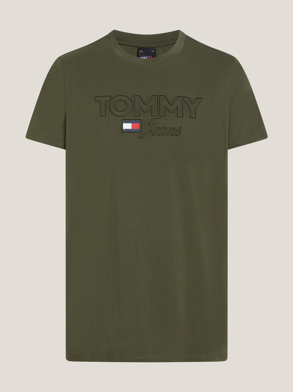 Debossed Tommy Logo T-Shirt, Fatigue Green, hi-res