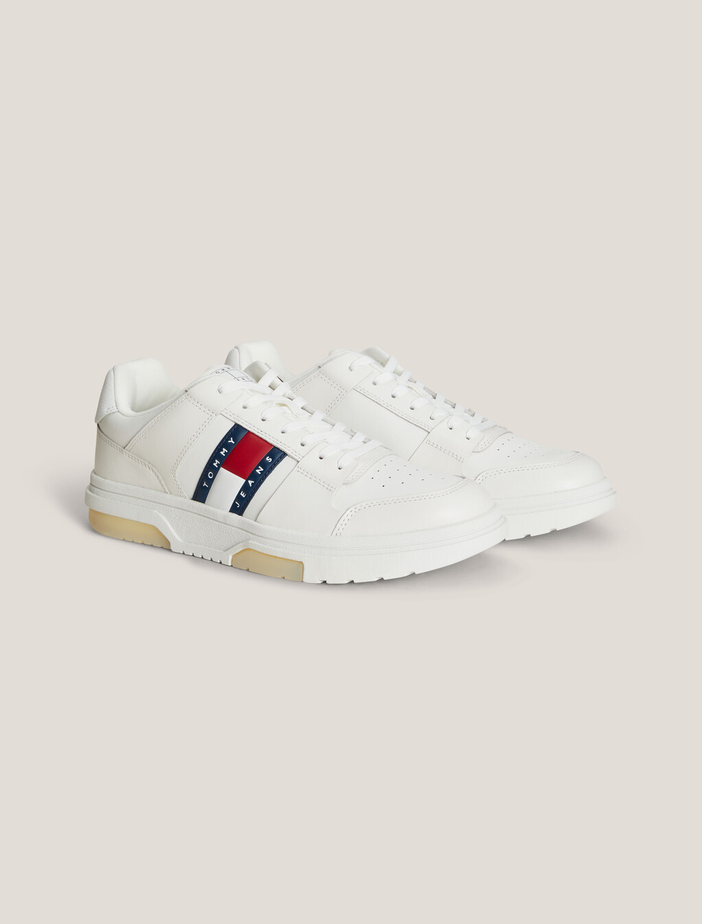 The Brooklyn Leather Fine Cleat Trainers, Ecru, hi-res