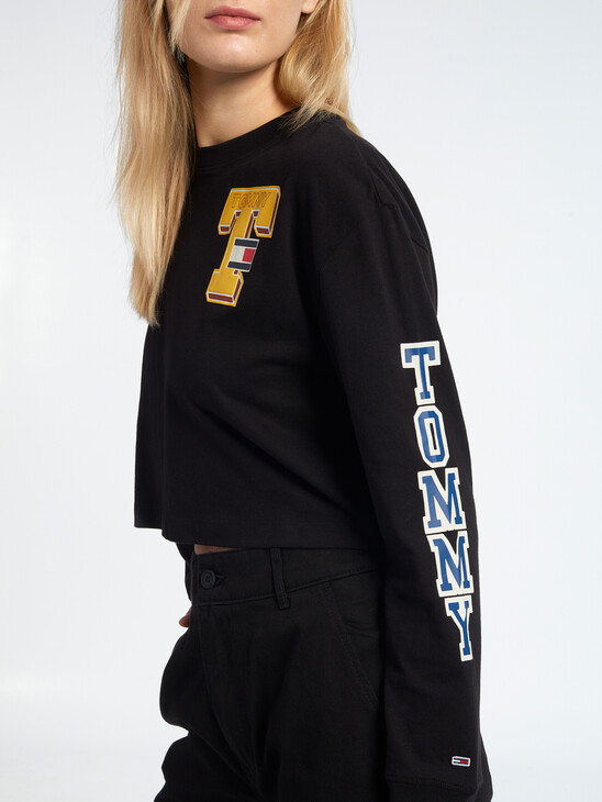 COLLEGIATE RELAXED CROPPED T-SHIRT