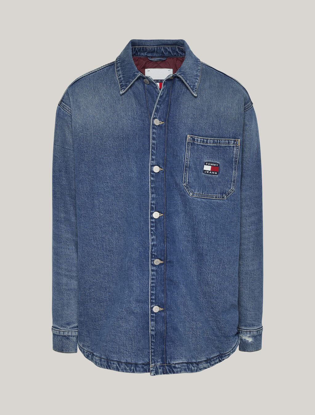 Aiden 復古風牛仔襯衫式外套, Denim Medium, hi-res