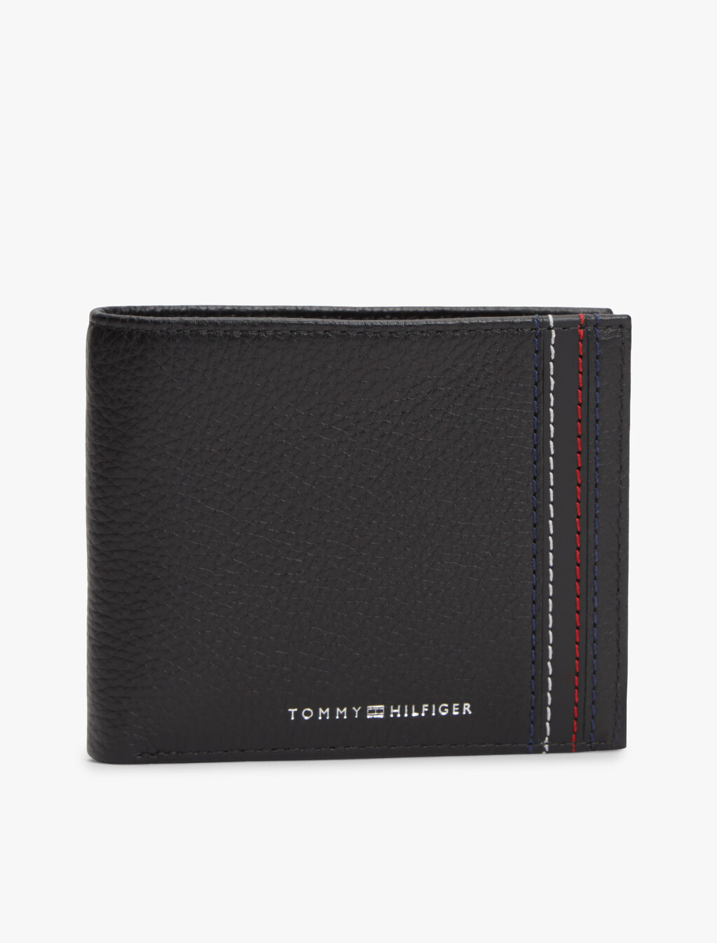 Leather Bifold Card And Coin Holder, Black, hi-res
