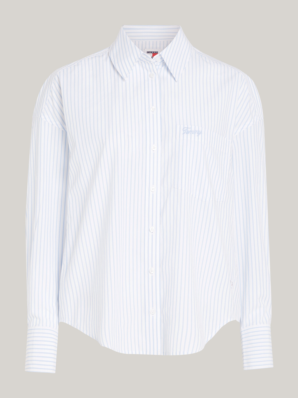 豎條紋寬鬆襯衫, Moderate Blue / Stripe, hi-res