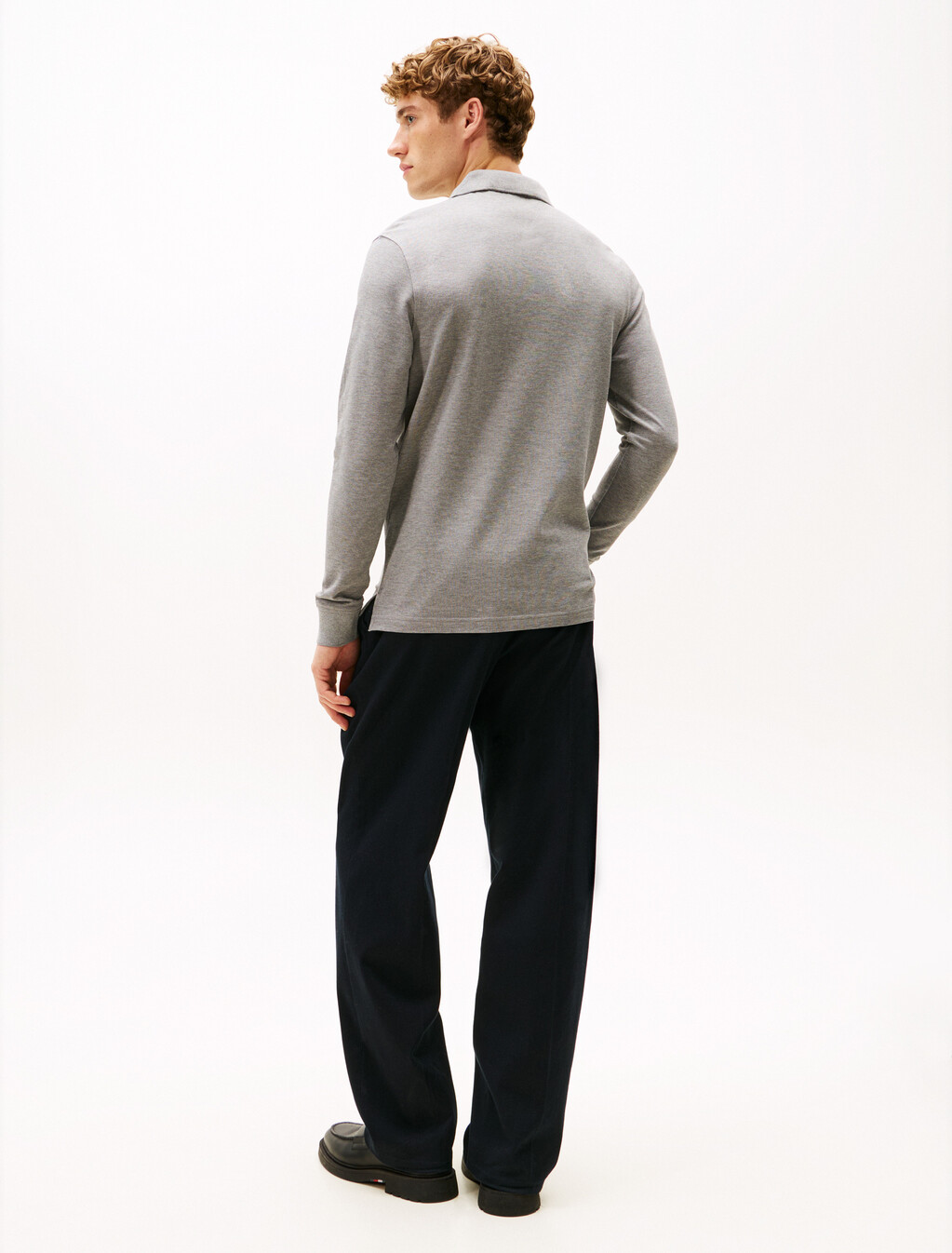 1985 Long Sleeve Polo, Medium Grey Heather, hi-res