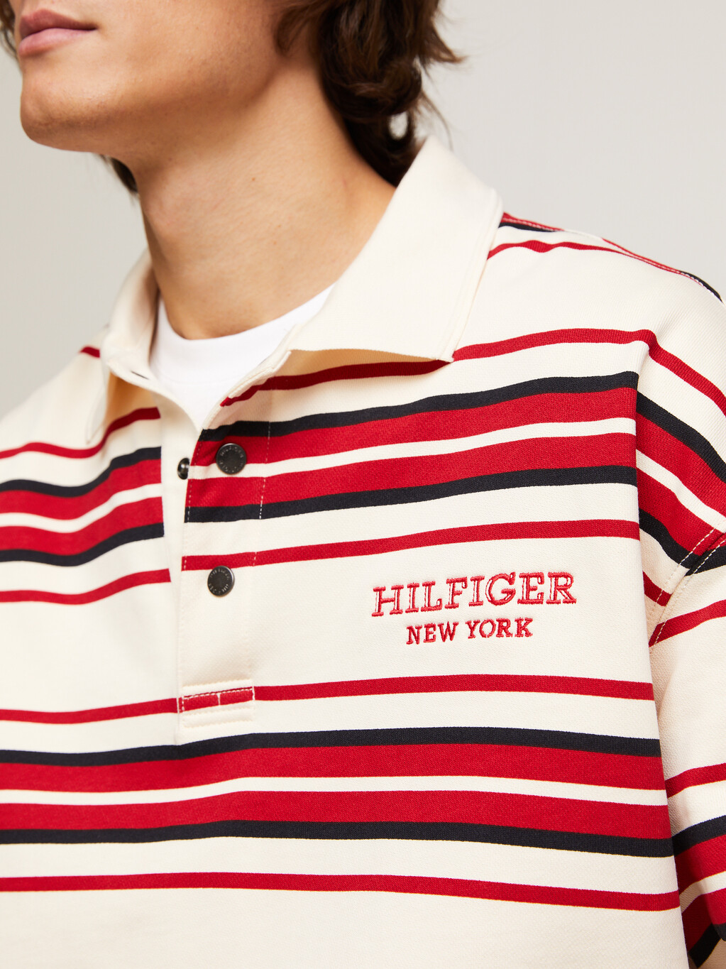 Hilfiger Monotype Stripe Regular Rugby Polo, Calico/Multi, hi-res