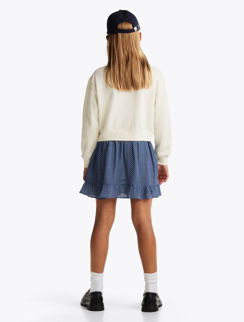 Foulard Print Sweatshirt Dress, Blue Spell Base With Floral, hi-res