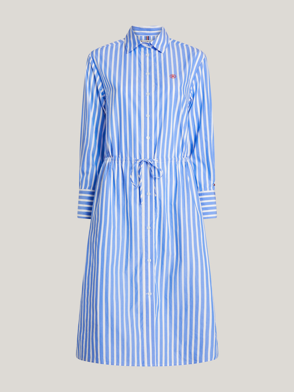 條紋有機棉襯衫連身裙, Bold Stripe/ Blue Spell, hi-res