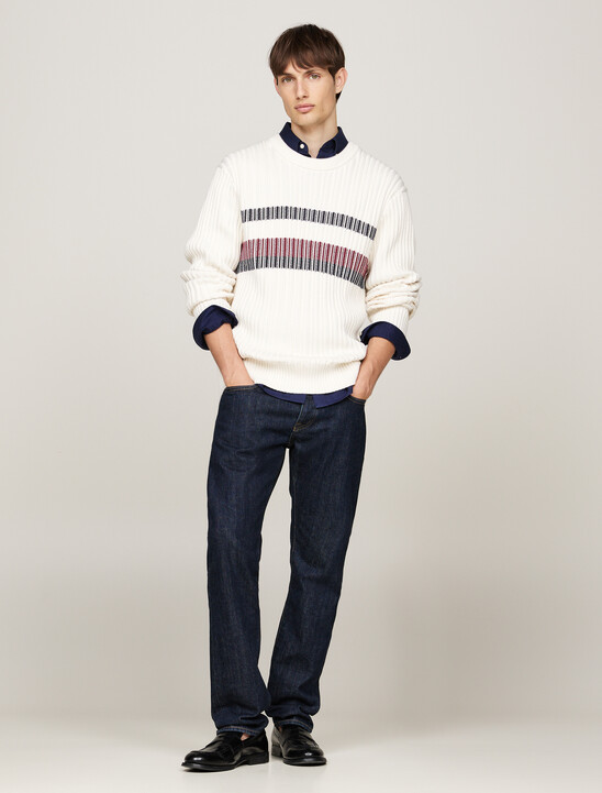 Chunky Rib-Knit Relaxed Jumper, Ivory Chunky Rib-Knit Relaxed Jumper