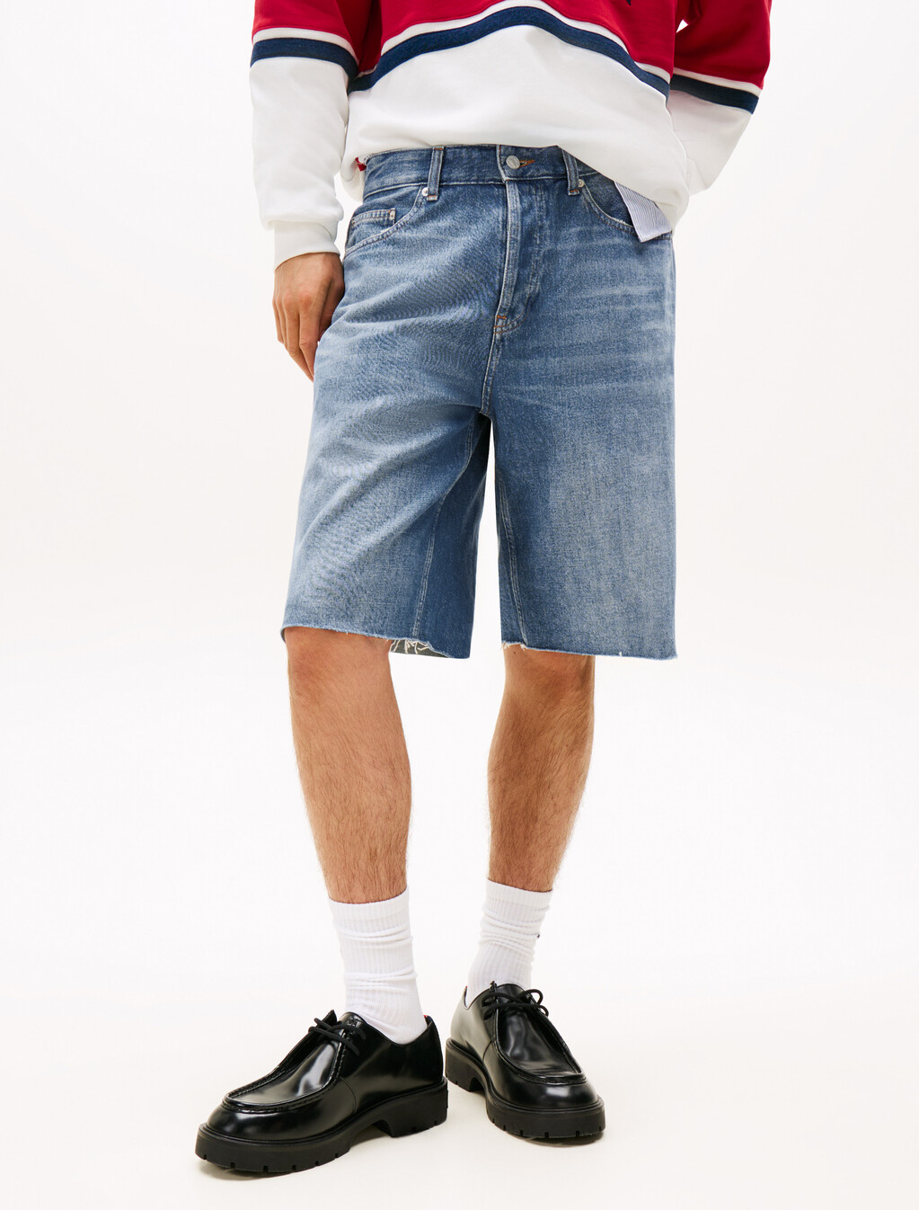 Tommy Girl Relaxed Denim Shorts, Indigo Wash, hi-res