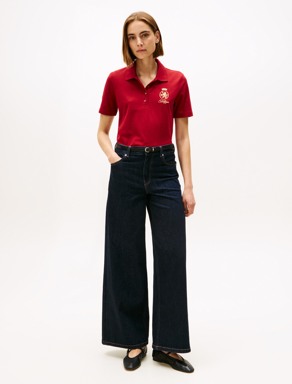 Crest Embroidery Regular Fit Polo Shirt, Regatta Red, hi-res